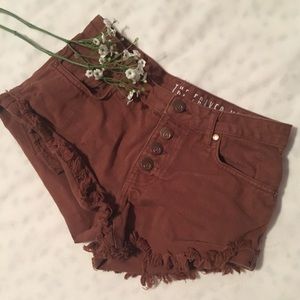 Cotton On Brown Distressed Shorts